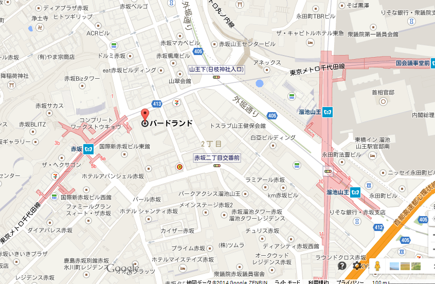 赤坂birdland地図